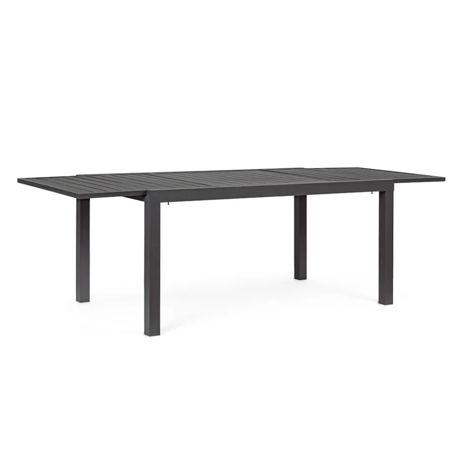 Table de jardin extensible jusqu'à 240 cm en aluminium blanc ou taupe - Franz Viadurini