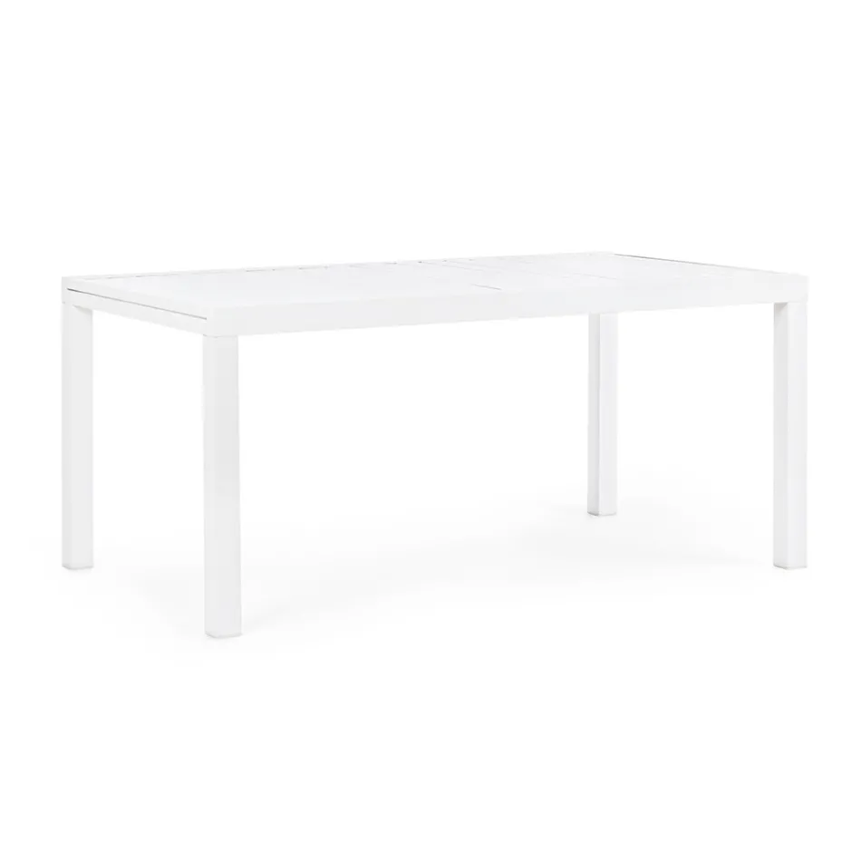 Table de jardin extensible jusqu'à 240 cm en aluminium blanc ou taupe - Franz Viadurini