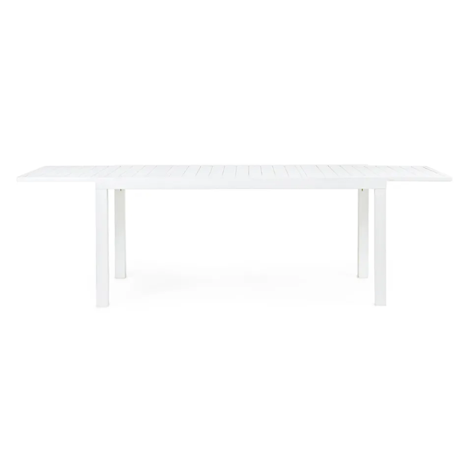 Table de jardin extensible jusqu'à 240 cm en aluminium blanc ou taupe - Franz Viadurini