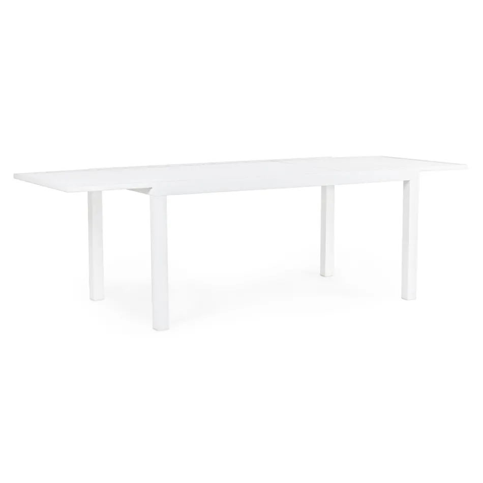 Table de jardin extensible jusqu'à 240 cm en aluminium blanc ou taupe - Franz Viadurini
