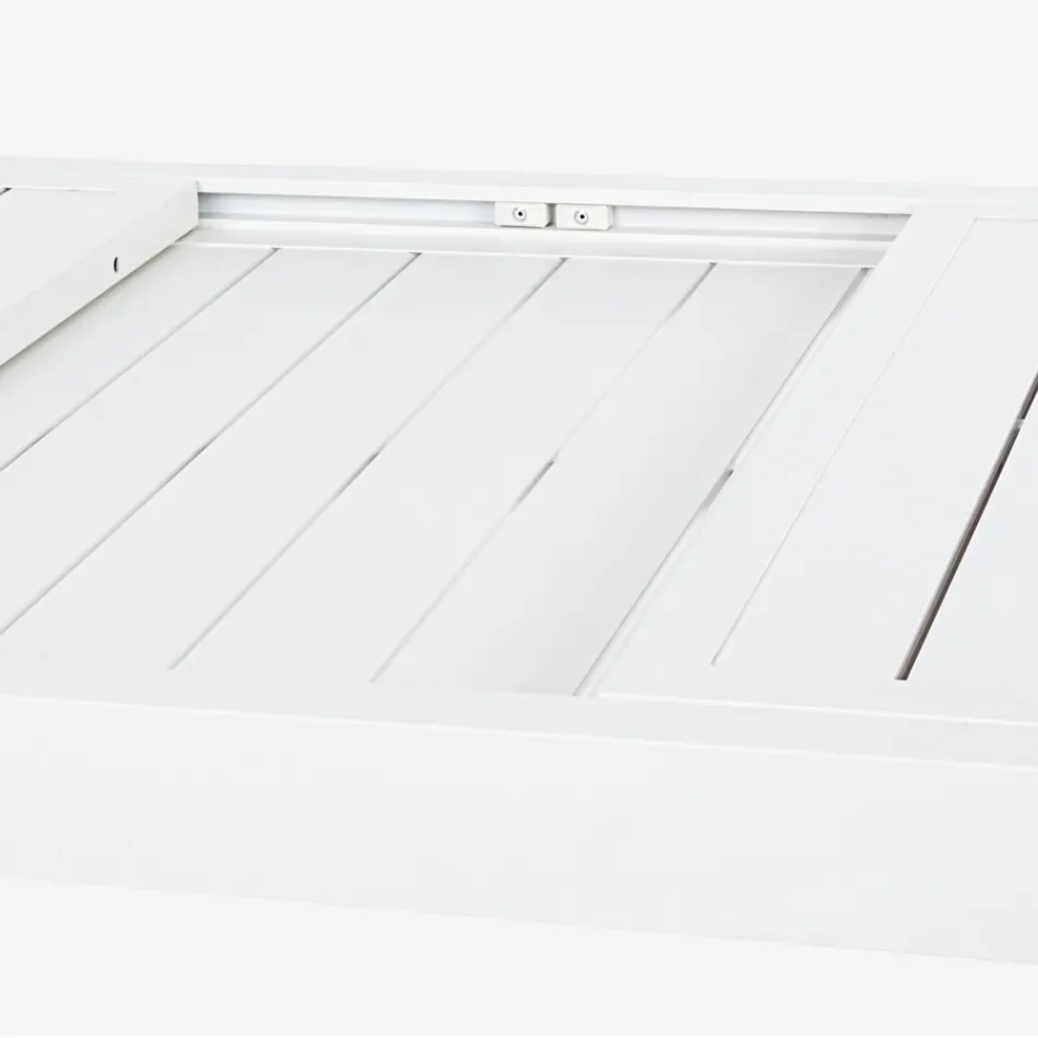 Table de jardin extensible jusqu'à 240 cm en aluminium blanc ou taupe - Franz Viadurini