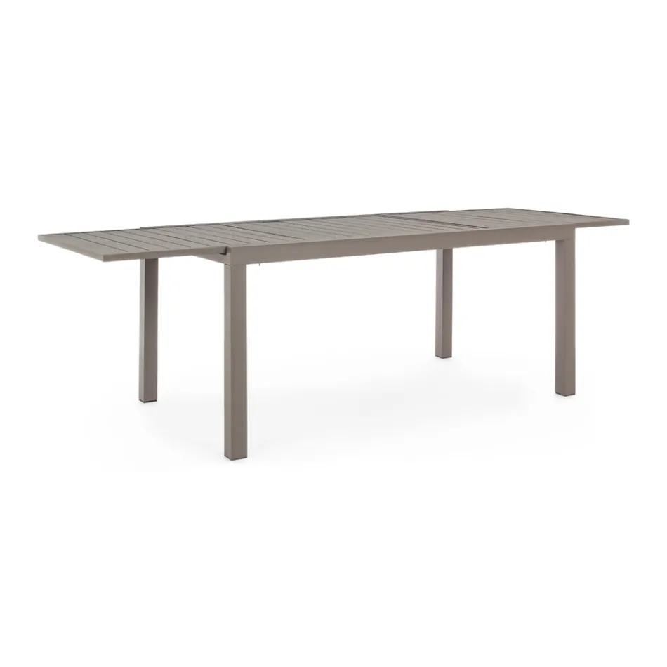 Table de jardin extensible jusqu'à 240 cm en aluminium blanc ou taupe - Franz Viadurini