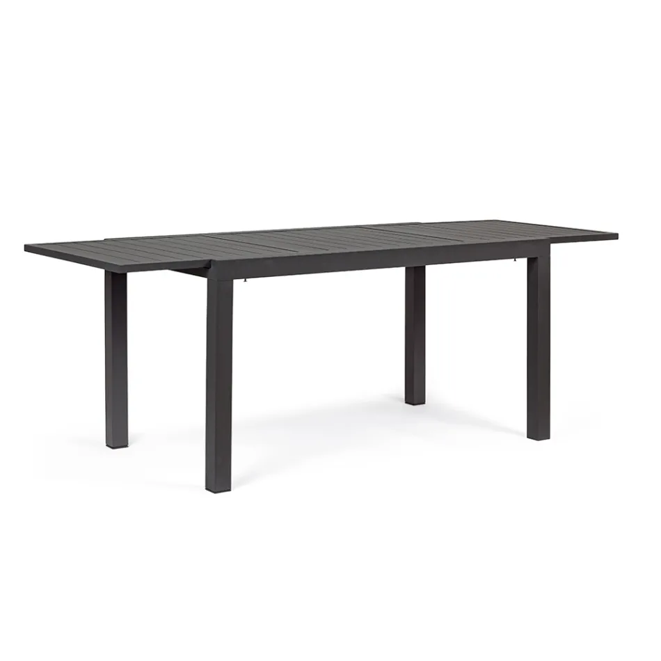 Table de jardin extensible jusqu'à 240 cm en aluminium blanc ou taupe - Franz Viadurini