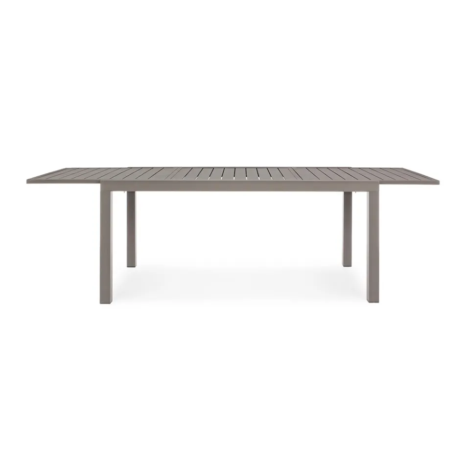 Table de jardin extensible jusqu'à 240 cm en aluminium blanc ou taupe - Franz Viadurini