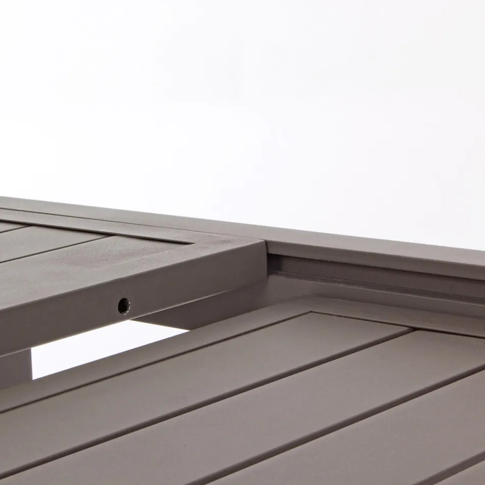 Table de jardin extensible jusqu'à 240 cm en aluminium blanc ou taupe - Franz Viadurini