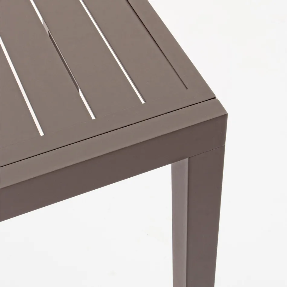 Table de jardin extensible jusqu'à 240 cm en aluminium blanc ou taupe - Franz Viadurini