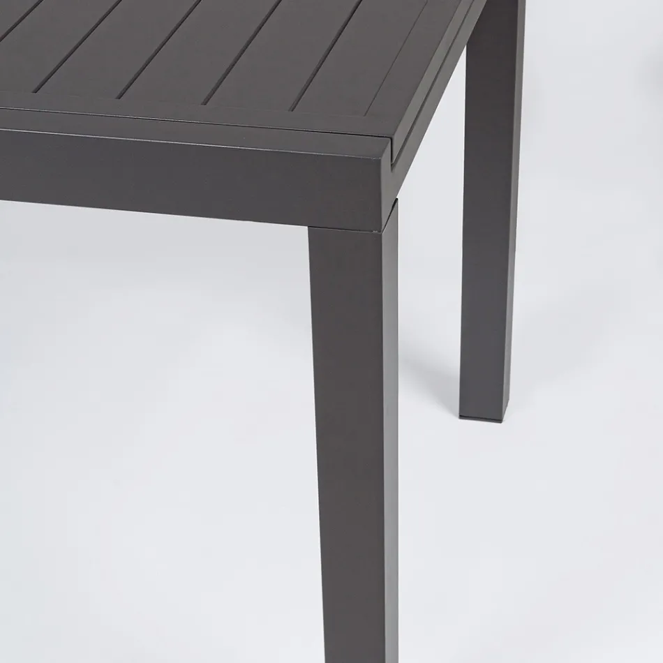 Table de jardin extensible jusqu'à 240 cm en aluminium blanc ou taupe - Franz Viadurini