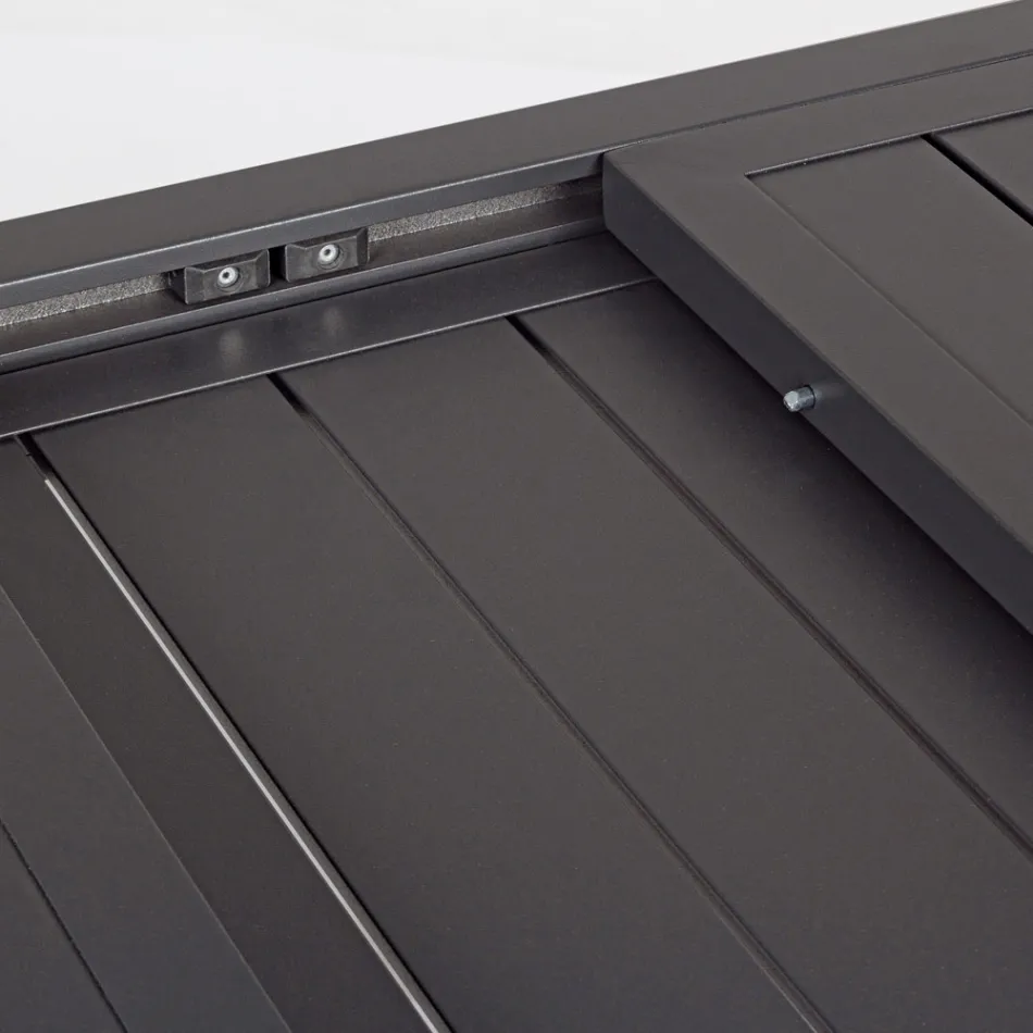 Table de jardin extensible jusqu'à 240 cm en aluminium blanc ou taupe - Franz Viadurini