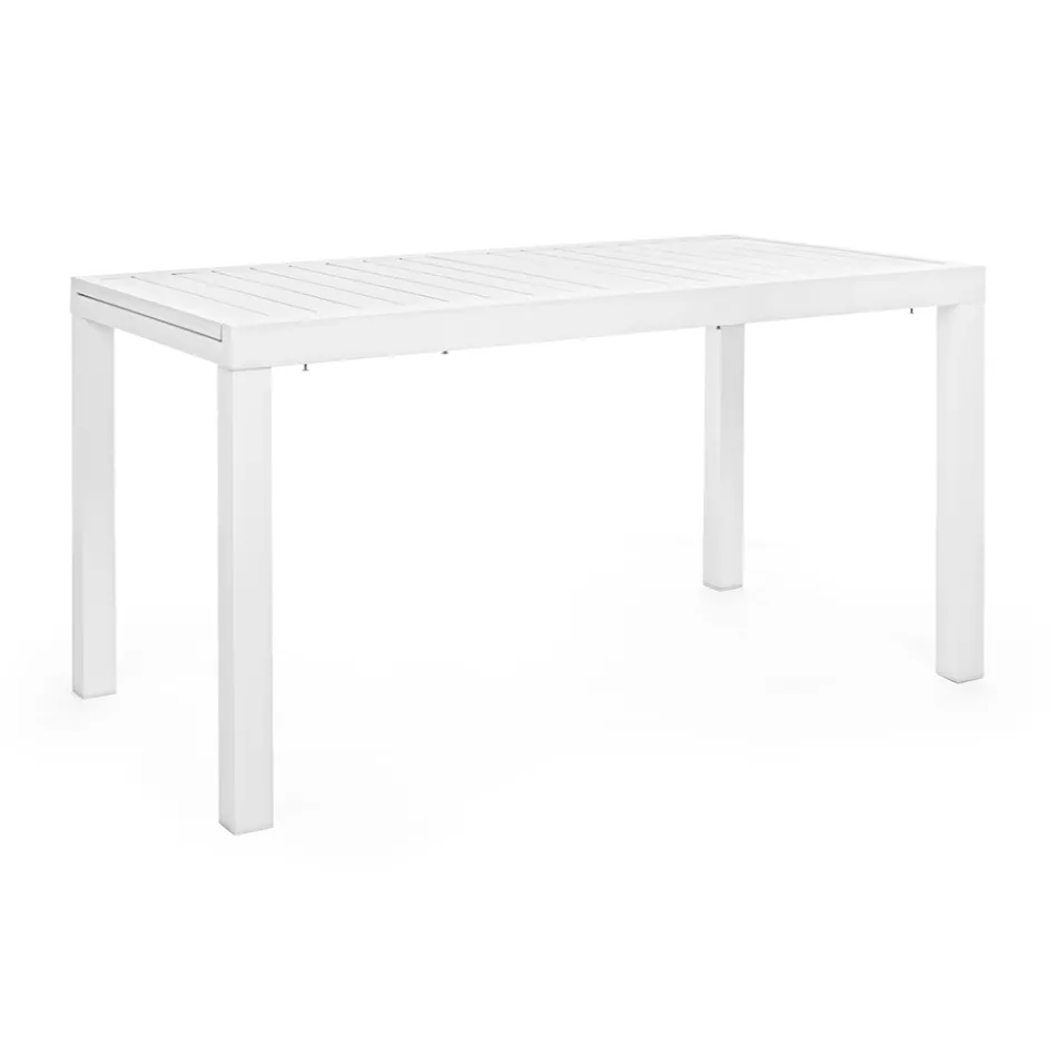 Table de jardin extensible jusqu'à 240 cm en aluminium blanc ou taupe - Franz Viadurini