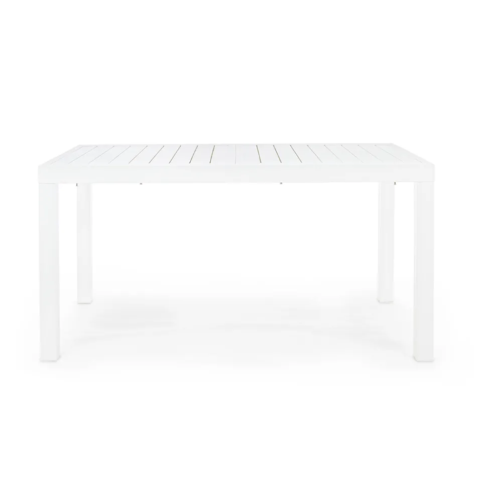 Table de jardin extensible jusqu'à 240 cm en aluminium blanc ou taupe - Franz Viadurini