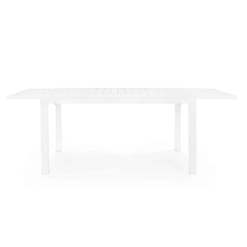 Table de jardin extensible jusqu'à 240 cm en aluminium blanc ou taupe - Franz Viadurini