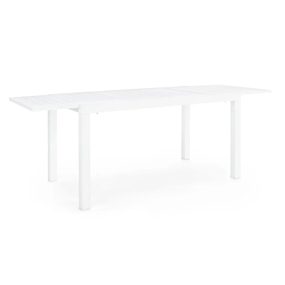 Table de jardin extensible jusqu'à 240 cm en aluminium blanc ou taupe - Franz Viadurini