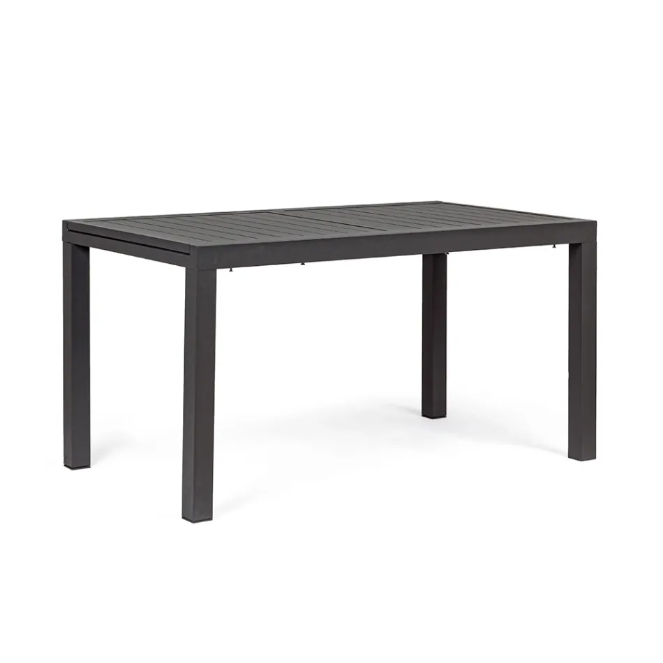 Table de jardin extensible jusqu'à 240 cm en aluminium blanc ou taupe - Franz Viadurini