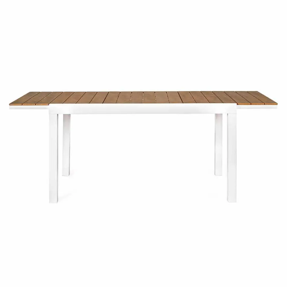 Table de jardin extensible en aluminium blanc Homemotion moderne - Sciullo Viadurini
