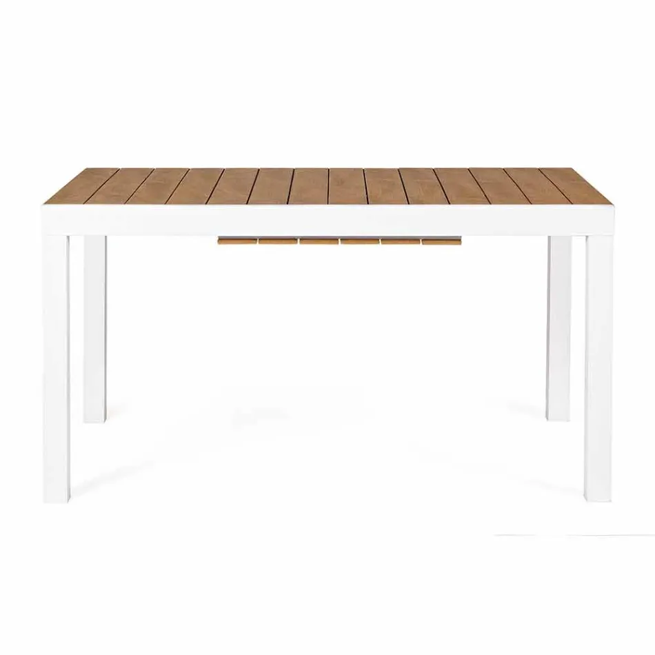 Table de jardin extensible en aluminium blanc Homemotion moderne - Sciullo Viadurini