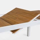 Table de jardin extensible en aluminium blanc Homemotion moderne - Sciullo Viadurini