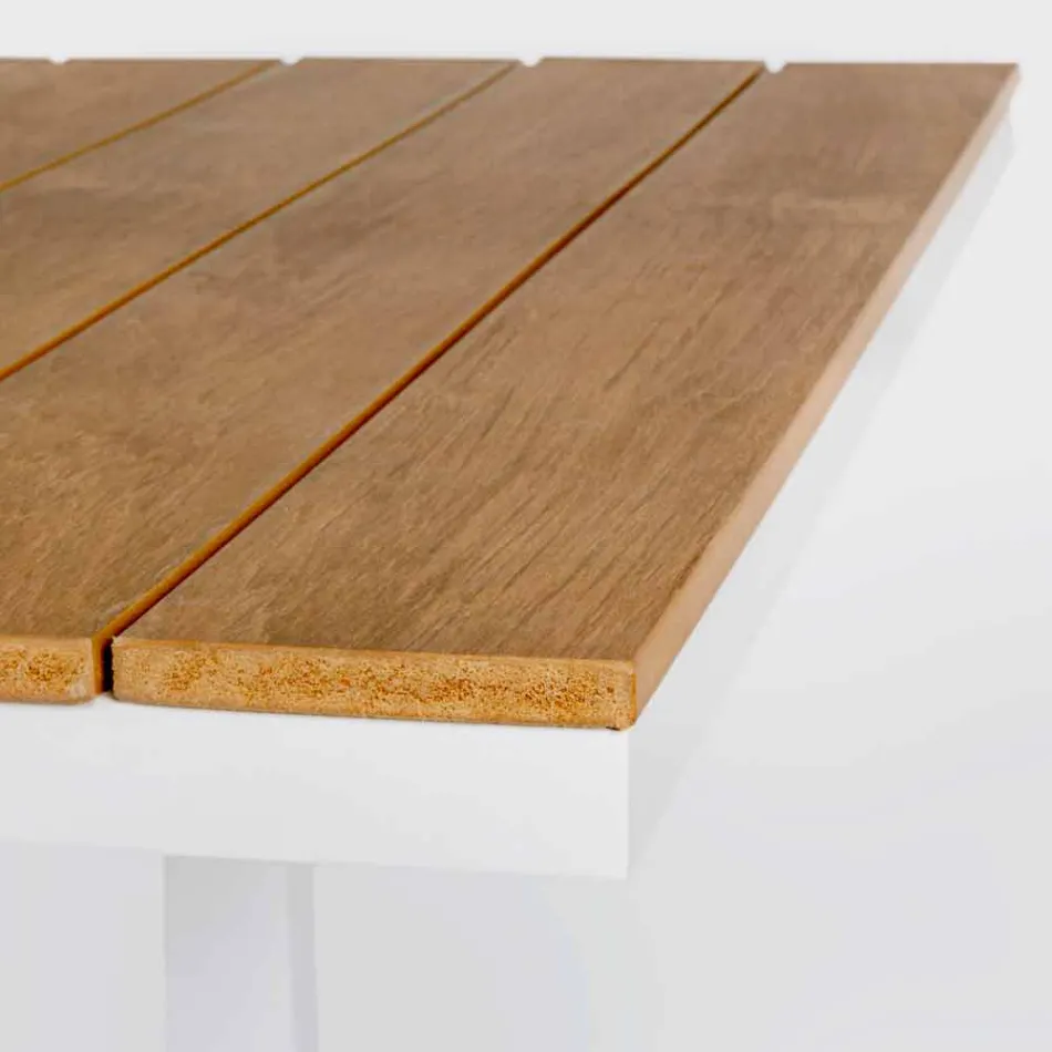 Table de jardin extensible en aluminium blanc Homemotion moderne - Sciullo Viadurini