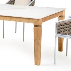 Table de jardin avec 4 chaises en aluminium et tissage - Artes Viadurini