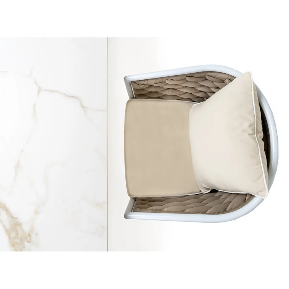 Table de jardin avec 4 chaises en aluminium et tissage - Artes Viadurini