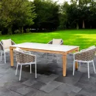 Table de jardin avec 4 chaises en aluminium et tissage - Artes Viadurini