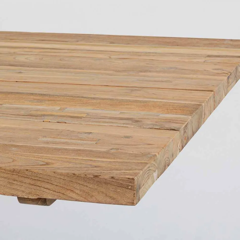 Table de jardin avec plateau en bois de teck par Homemotion - Cowen Design Viadurini