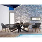 Table de jardin avec plateau en bois de teck par Homemotion - Cowen Design Viadurini