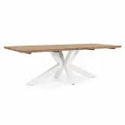 Table de jardin avec plateau en bois de teck par Homemotion - Cowen Design Viadurini