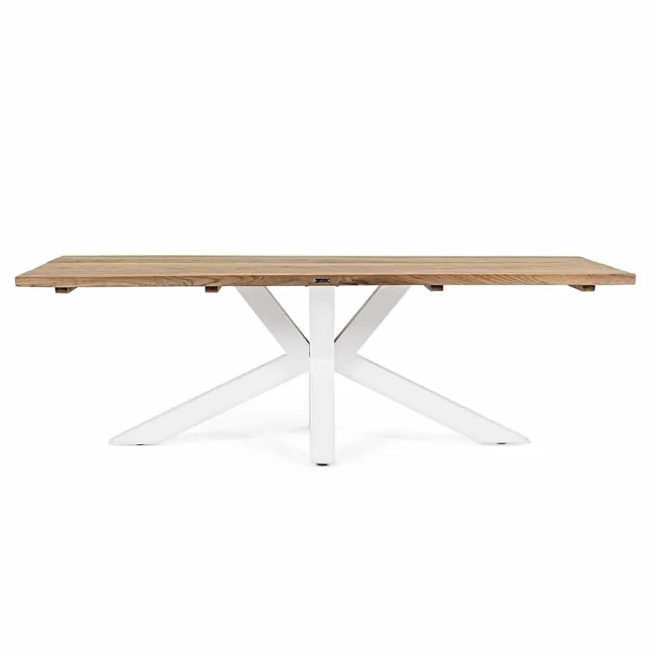 Table de jardin avec plateau en bois de teck par Homemotion - Cowen Design Viadurini
