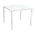 Table de jardin avec structure en aluminium peint et plateau en verre - Salim Viadurini