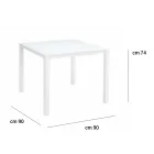 Table de jardin avec structure en aluminium peint et plateau en verre - Salim Viadurini