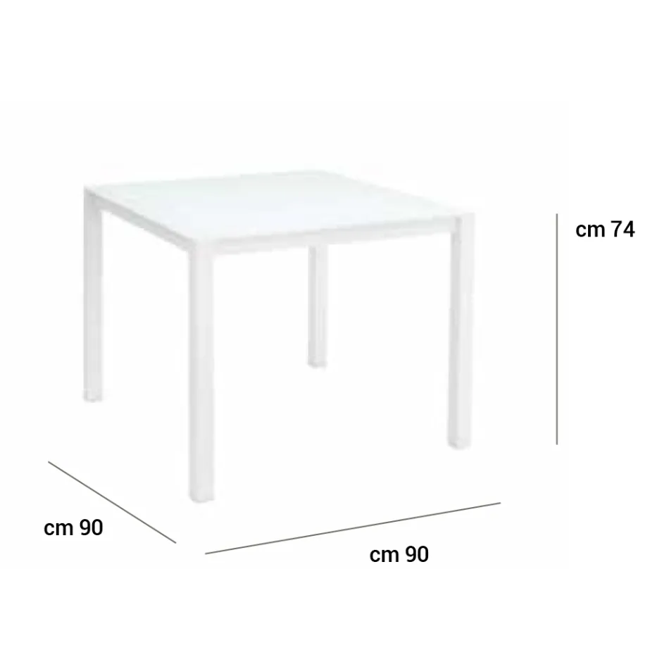 Table de jardin avec structure en aluminium peint et plateau en verre - Salim Viadurini