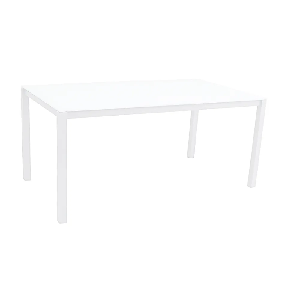 Table de jardin avec structure en aluminium peint et plateau en verre - Salim Viadurini