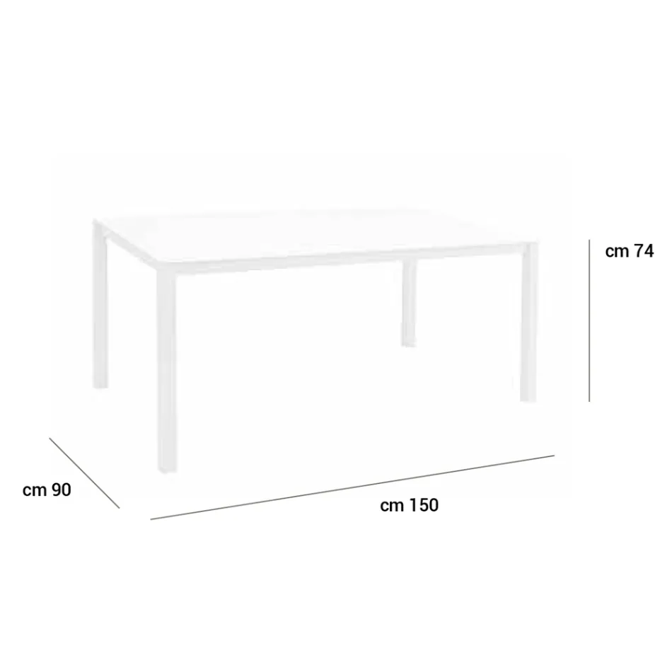 Table de jardin avec structure en aluminium peint et plateau en verre - Salim Viadurini
