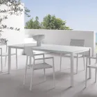 Table de jardin avec structure en aluminium peint et plateau en verre - Salim Viadurini