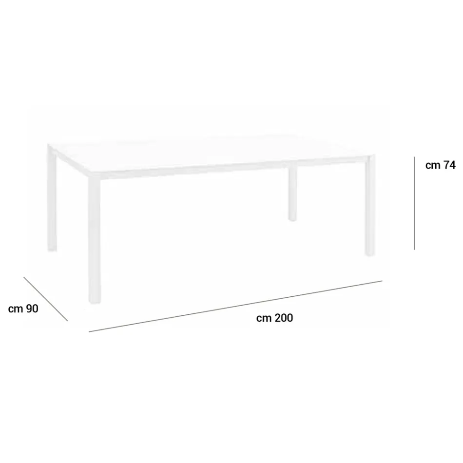 Table de jardin avec structure en aluminium peint et plateau en verre - Salim Viadurini