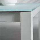 Table de jardin avec structure en aluminium peint et plateau en verre - Salim Viadurini