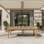 Table de jardin avec structure en teck naturel brossé - Artes Viadurini