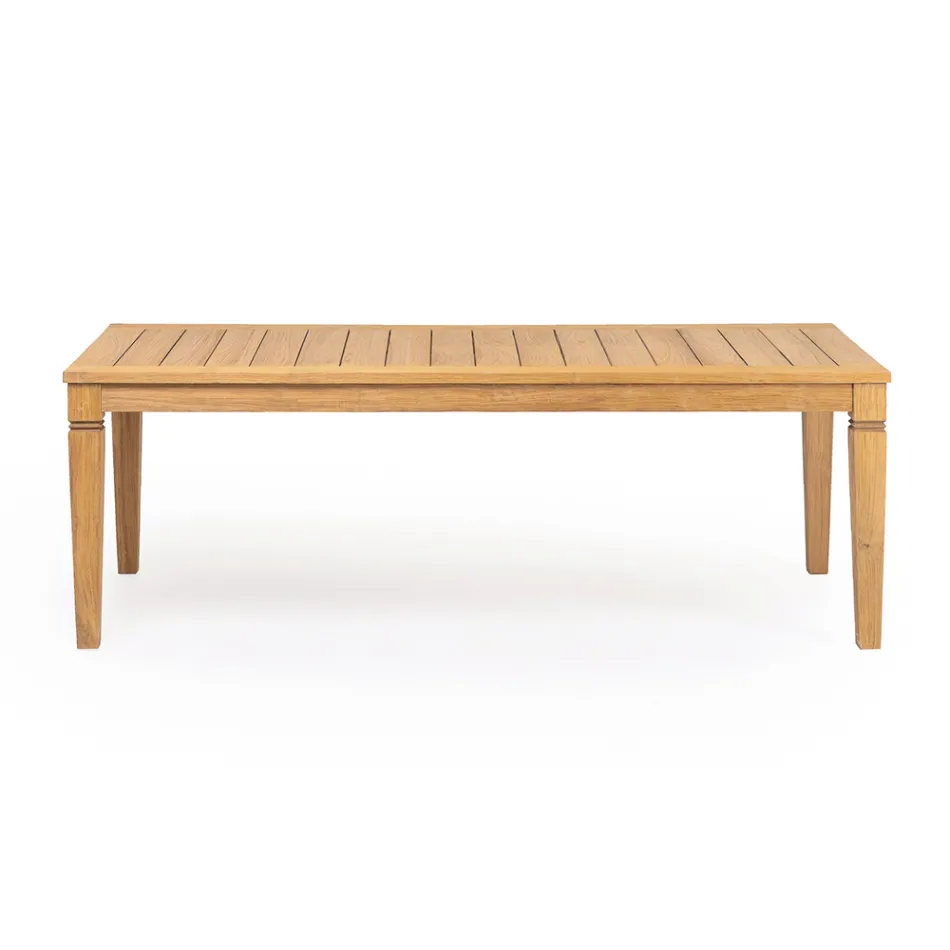 Table de jardin avec structure en teck naturel brossé - Artes Viadurini