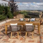 Table de jardin avec structure en teck naturel brossé - Artes Viadurini