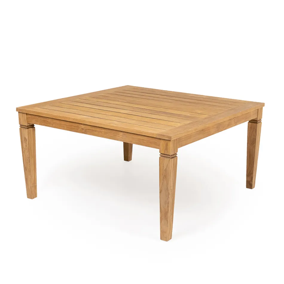 Table de jardin avec structure en teck naturel brossé - Artes Viadurini