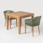 Table de jardin avec structure en teck naturel brossé - Artes Viadurini