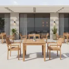 Table de jardin avec structure en teck naturel brossé - Artes Viadurini