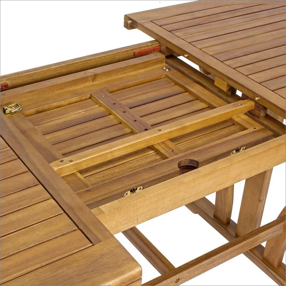 Table de jardin design extensible jusqu'à 200 cm ovale en bois - Roxen Viadurini