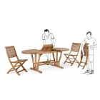 Table de jardin design extensible jusqu'à 200 cm ovale en bois - Roxen Viadurini