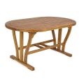 Table de jardin extensible jusqu'à 200 cm ovale en bois - Roxen