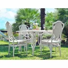 Table avec un design haut de jardin en verre Romeo, fait main Viadurini