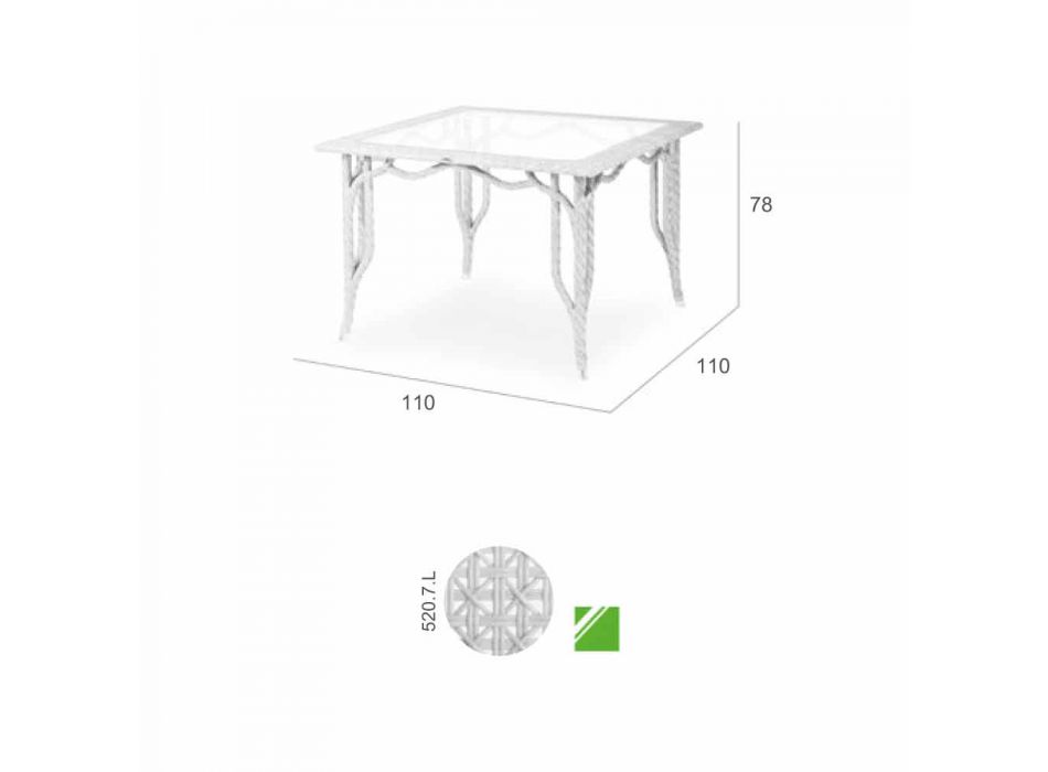 Table avec un design haut de jardin en verre Romeo, fait main Viadurini