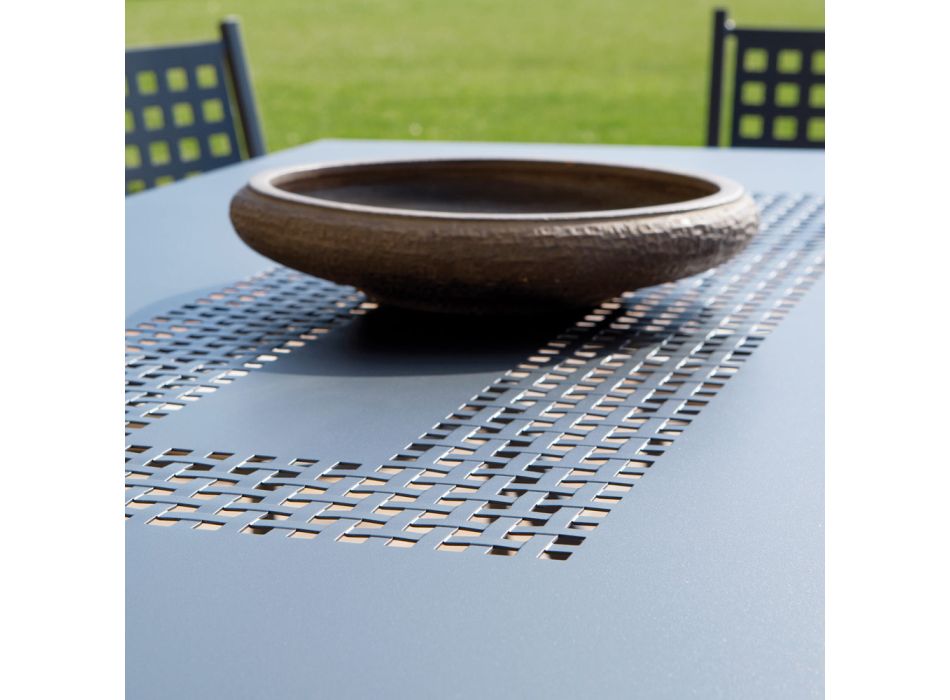 Table de jardin en acier galvanisé fabriquée en Italie - Blair Viadurini