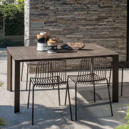 Table de jardin en HPL avec structure en aluminium Made in Italy - Carl Viadurini