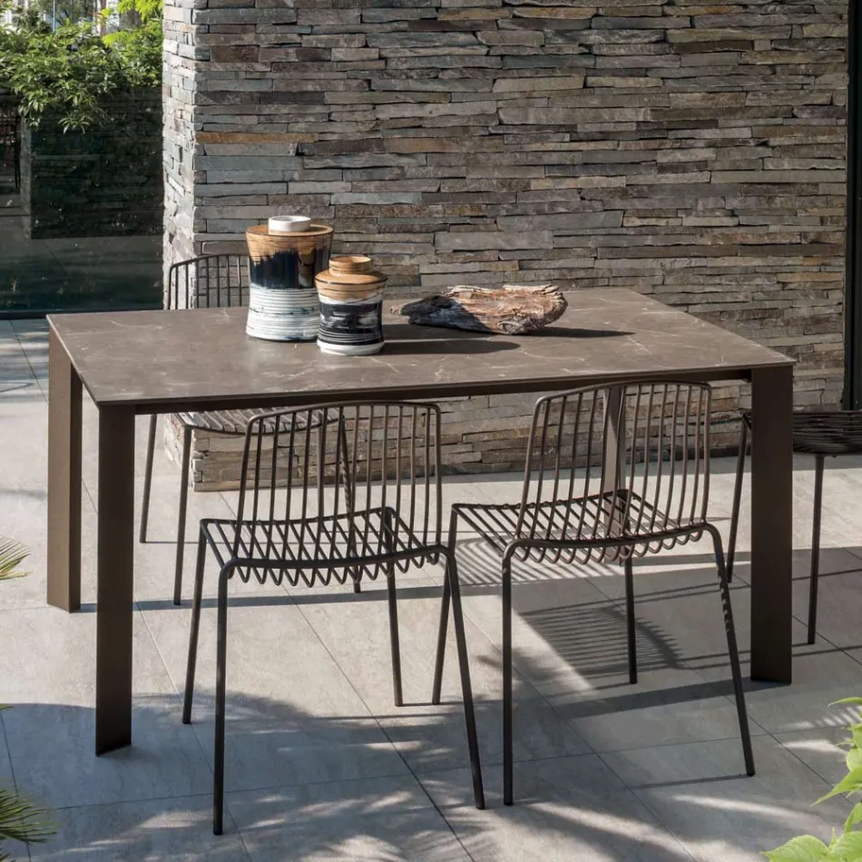 Table de jardin en HPL avec structure en aluminium Made in Italy - Carl Viadurini